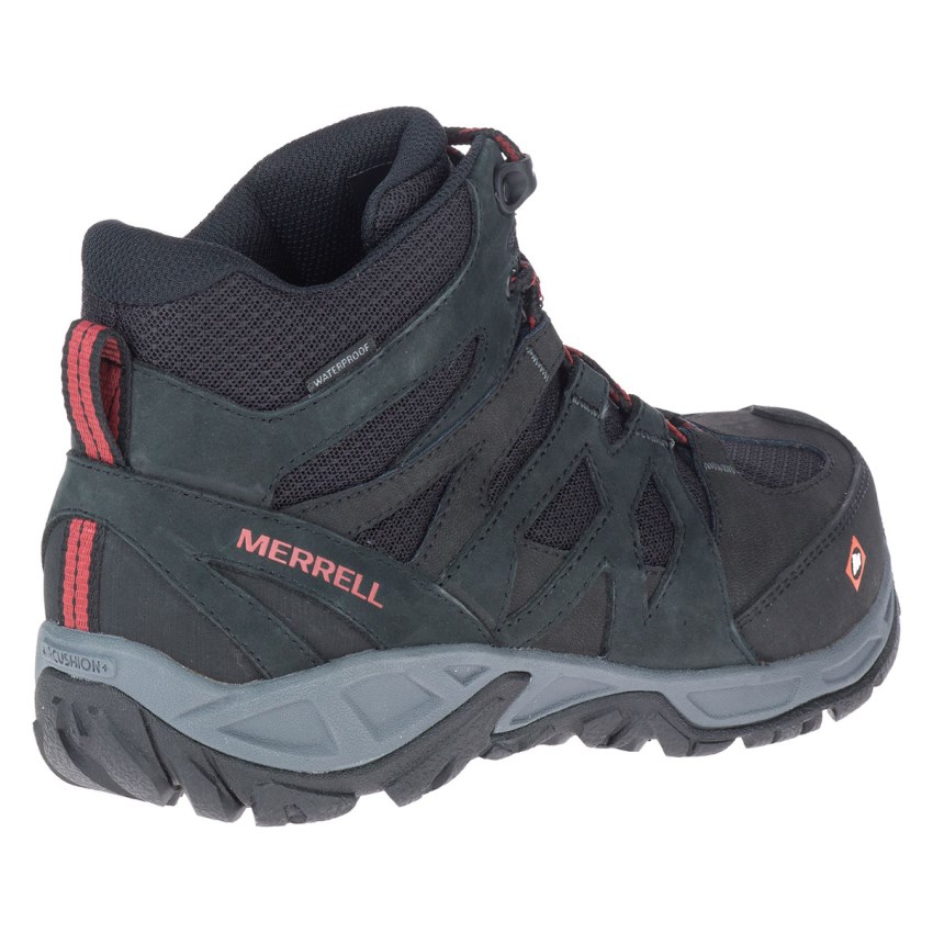 Bottes de Securite Merrell Siren Mid Waterproof Alloy Toe Noir Femme | G.U.DVQH